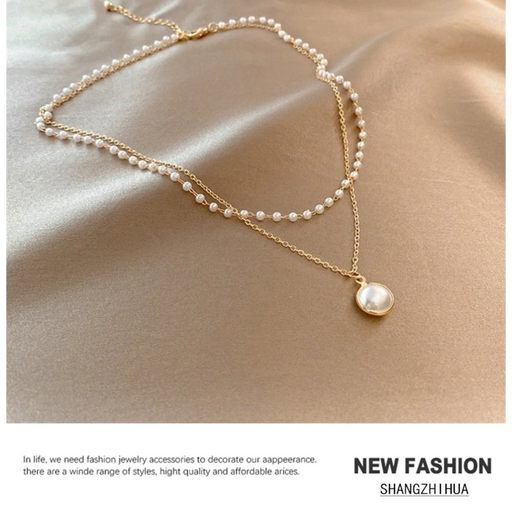 Luxury Pearl Double Necklace - Picture 6 of 7
